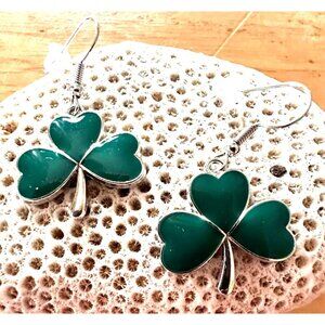 Shamrock Earrings St Patrick's Day Party Parade Dangle Hooks Irish Festival New